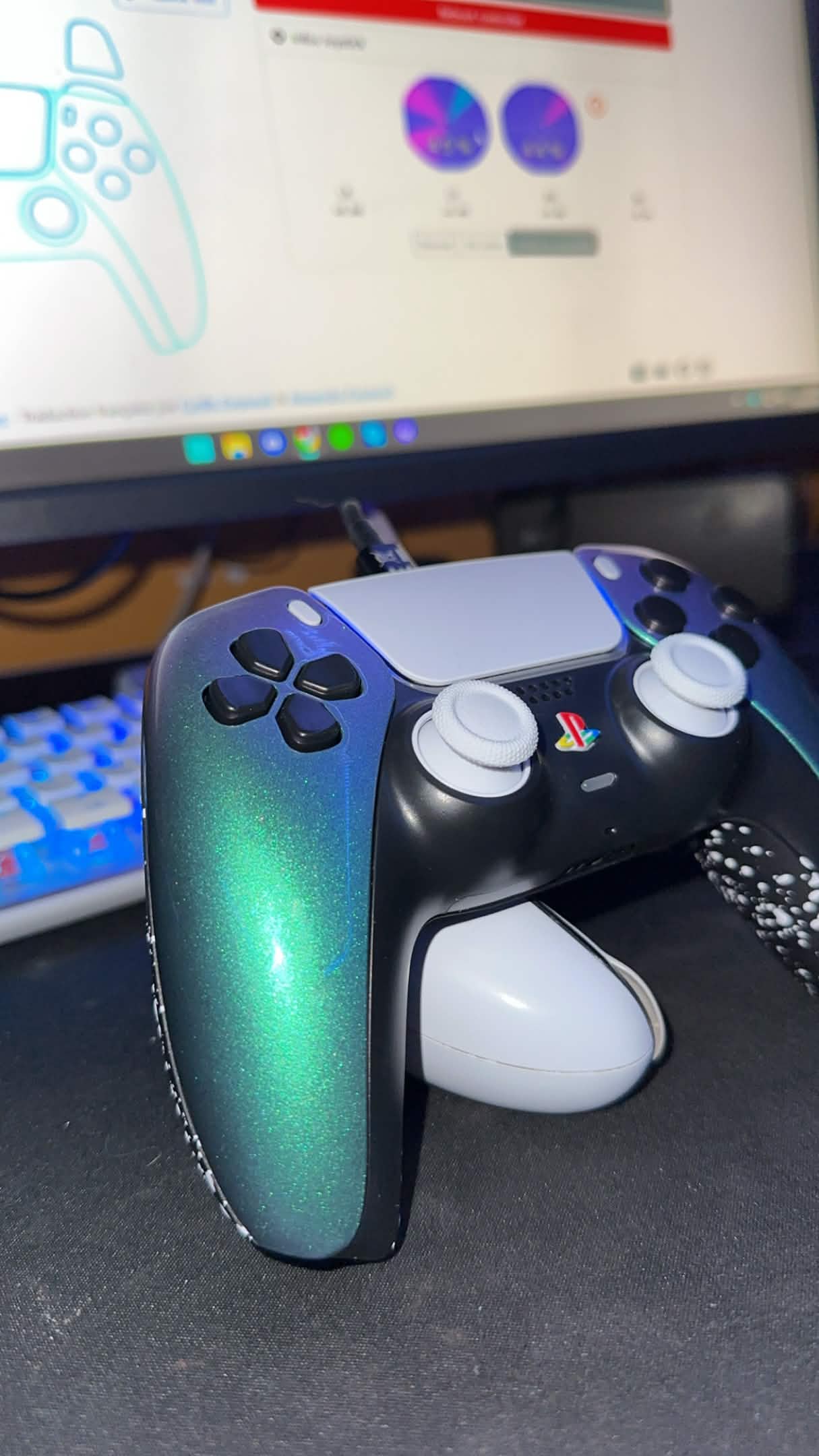 PS5 Caméléon Vert Bleu